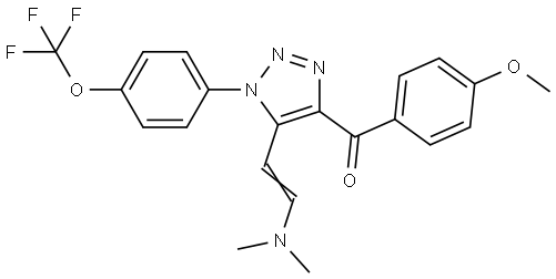 (5-[(E)-2-(Dimethylamino)ethenyl]-1-[4-(trifluoromethoxy)phenyl]-1H-1,2,3-triazol-4-yl)(4-methoxyphenyl)methanone 结构式