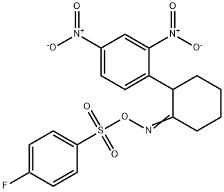 (([2-(2,4-DINITROPHENYL)CYCLOHEXYLIDEN]AMINO)OXY)(4-FLUOROPHENYL)DIOXO-LAMBDA6-SULFANE 结构式