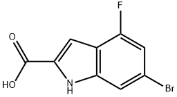 6-溴-4-氟-1H-吲哚-2-羧酸 结构式