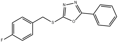 2-[(4-FLUOROBENZYL)SULFANYL]-5-PHENYL-1,3,4-OXADIAZOLE 结构式