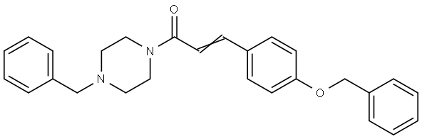 (E)-3-[4-(Benzyloxy)phenyl]-1-(4-benzylpiperazino)-2-propen-1-one 结构式