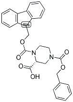 1-FMOC-4-CBZ-PIPERAZINE-2-(R)-CARBOXYLIC ACID 结构式