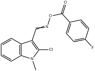 2-CHLORO-3-(([(4-FLUOROBENZOYL)OXY]IMINO)METHYL)-1-METHYL-1H-INDOLE 结构式