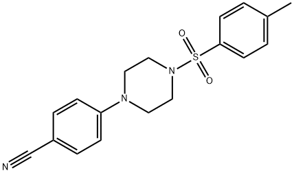 4-(4-[(4-METHYLPHENYL)SULFONYL]PIPERAZINO)BENZENECARBONITRILE 结构式