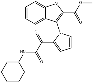 METHYL 3-(2-[2-(CYCLOHEXYLAMINO)-2-OXOACETYL]-1H-PYRROL-1-YL)-1-BENZOTHIOPHENE-2-CARBOXYLATE 结构式