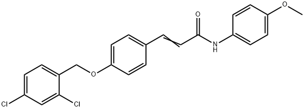 (E)-3-(4-[(2,4-DICHLOROBENZYL)OXY]PHENYL)-N-(4-METHOXYPHENYL)-2-PROPENAMIDE 结构式