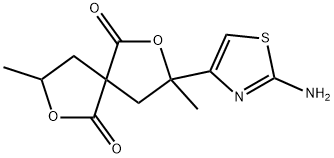 3-(2-AMINO-1,3-THIAZOL-4-YL)-3,8-DIMETHYL-2,7-DIOXASPIRO[4.4]NONANE-1,6-DIONE 结构式