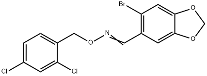 6-BROMO-1,3-BENZODIOXOLE-5-CARBALDEHYDE O-(2,4-DICHLOROBENZYL)OXIME 结构式
