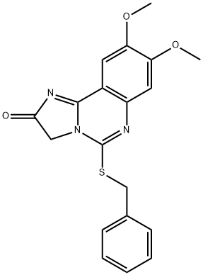5-(Benzylsulfanyl)-8,9-dimethoxyimidazo[1,2-c]quinazolin-2(3H)-one 结构式