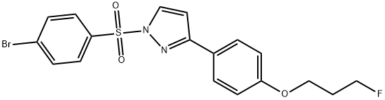 1-[(4-BROMOPHENYL)SULFONYL]-3-[4-(3-FLUOROPROPOXY)PHENYL]-1H-PYRAZOLE 结构式