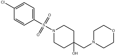 1-[(4-CHLOROPHENYL)SULFONYL]-4-(MORPHOLINOMETHYL)-4-PIPERIDINOL 结构式