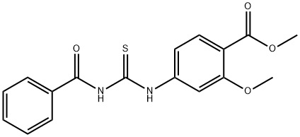 METHYL 4-([(BENZOYLAMINO)CARBOTHIOYL]AMINO)-2-METHOXYBENZENECARBOXYLATE 结构式