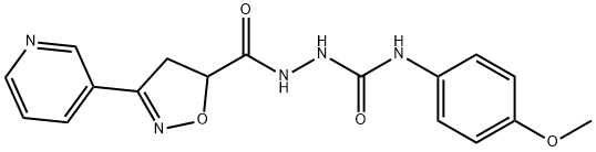 N-(4-METHOXYPHENYL)-2-([3-(3-PYRIDINYL)-4,5-DIHYDRO-5-ISOXAZOLYL]CARBONYL)-1-HYDRAZINECARBOXAMIDE 结构式