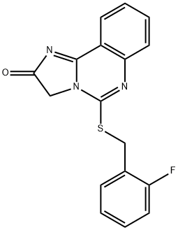 5-[(2-Fluorobenzyl)sulfanyl]imidazo[1,2-c]quinazolin-2(3H)-one 结构式