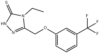 4-乙基-5-[[3-(三氟甲基)苯氧基]甲基]-2H-1,2,4-三唑-3-硫酮 结构式