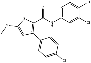 3-(4-CHLOROPHENYL)-N-(3,4-DICHLOROPHENYL)-5-(METHYLSULFANYL)-2-THIOPHENECARBOXAMIDE 结构式