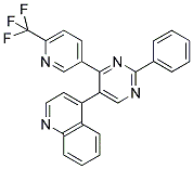4-[2-PHENYL-4-(6-(TRIFLUOROMETHYL)PYRIDIN-3-YL)PYRIMIDIN-5-YL]QUINOLINE 结构式