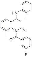 (4-(o-Toluidino)-2,8-dimethyl-3,4-dihydroquinolin-1(2H)-yl)(3-fluorophenyl)methanone 结构式