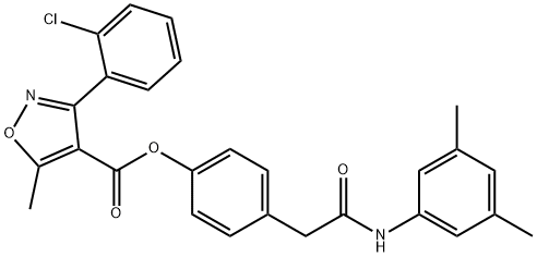 4-[2-(3,5-DIMETHYLANILINO)-2-OXOETHYL]PHENYL 3-(2-CHLOROPHENYL)-5-METHYL-4-ISOXAZOLECARBOXYLATE 结构式