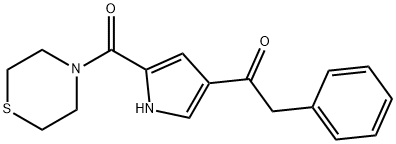 2-PHENYL-1-[5-(1,4-THIAZINAN-4-YLCARBONYL)-1H-PYRROL-3-YL]-1-ETHANONE 结构式