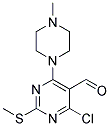 4-CHLORO-6-(4-METHYL-1-PIPERAZINYL)-2-(METHYLSULFANYL)-5-PYRIMIDINECARBALDEHYDE 结构式