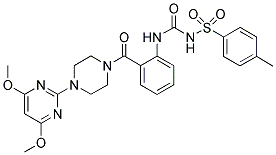 N-[2-((4-(4,6-DIMETHOXYPYRIMIDIN-2-YL)PIPERAZIN-1-YL)CARBONYL)PHENYL]-N'-((4-METHYLPHENYL)SULPHONYL)UREA 结构式