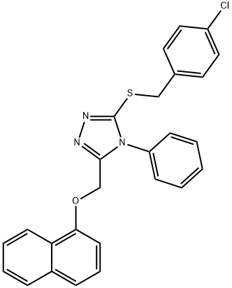 (5-[(4-CHLOROBENZYL)SULFANYL]-4-PHENYL-4H-1,2,4-TRIAZOL-3-YL)METHYL 1-NAPHTHYL ETHER 结构式