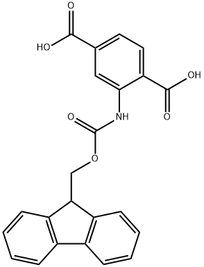 2-((((9H-芴-9-基)甲氧基)羰基)氨基)对苯二甲酸 结构式