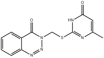 3-([(4-Hydroxy-6-methylpyrimidin-2-yl)sulfanyl]methyl)-1,2,3-benzotriazin-4(3H)-one 结构式