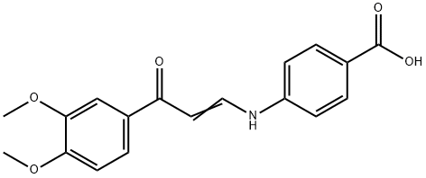 4-([3-(3,4-DIMETHOXYPHENYL)-3-OXO-1-PROPENYL]AMINO)BENZOIC ACID 结构式