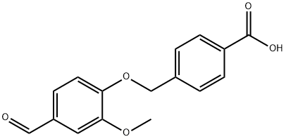 4-[(4-甲烷酰-2-甲氧基-苯氧基)甲基]苯甲酸 结构式