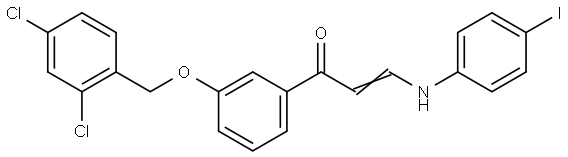 (E)-1-(3-[(2,4-Dichlorobenzyl)oxy]phenyl)-3-(4-iodoanilino)-2-propen-1-one 结构式