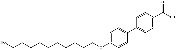 4'-[(10-HYDROXYDECYL)OXY][1,1'-BIPHENYL]-4-CARBOXYLIC ACID 结构式