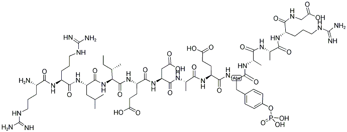 H-ARG-ARG-LEU-ILE-GLU-ASP-ALA-GLU-PTYR-ALA-ALA-ARG-GLY-OH 结构式
