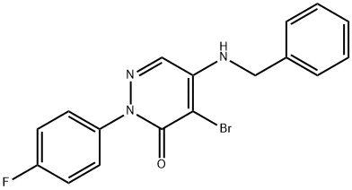 5-(BENZYLAMINO)-4-BROMO-2-(4-FLUOROPHENYL)-3(2H)-PYRIDAZINONE 结构式