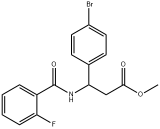 METHYL 3-(4-BROMOPHENYL)-3-[(2-FLUOROBENZOYL)AMINO]PROPANOATE 结构式