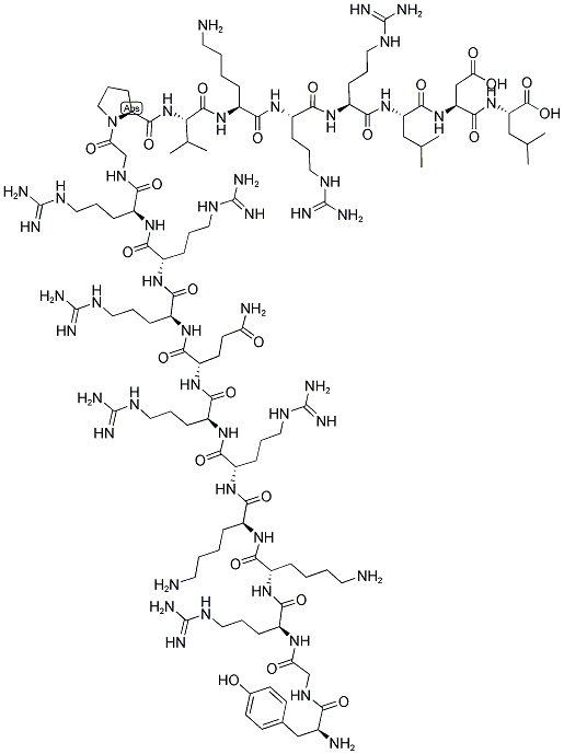 TYR-GLY-ARG-LYS-LYS-ARG-ARG-GLN-ARG 结构式