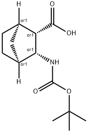 REL-(1R,2S,3R,4S)-3-[[(1,1-二甲基乙氧基)羰基]氨基]双环[2.2.1]庚烷-2-羧酸 结构式