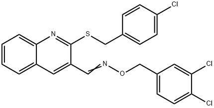 2-[(4-CHLOROBENZYL)SULFANYL]-3-QUINOLINECARBALDEHYDE O-(3,4-DICHLOROBENZYL)OXIME 结构式