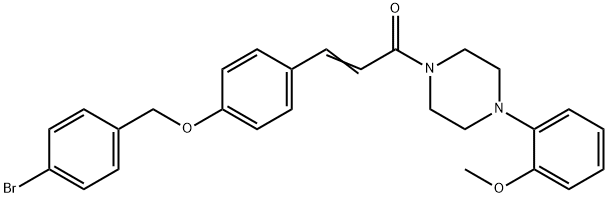 (E)-3-(4-[(4-BROMOBENZYL)OXY]PHENYL)-1-[4-(2-METHOXYPHENYL)PIPERAZINO]-2-PROPEN-1-ONE 结构式