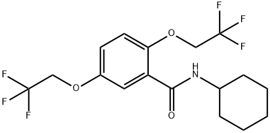 N-Cyclohexyl-2,5-bis(2,2,2-trifluoroethoxy)benzenecarboxamide 结构式