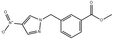 3-((4-硝基-1H-吡唑-1-基)甲基)苯甲酸甲酯 结构式