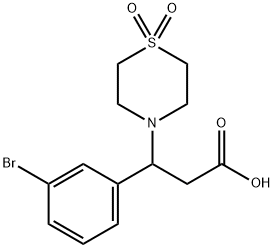 3-(3-BROMOPHENYL)-3-(1,1-DIOXO-1LAMBDA6,4-THIAZINAN-4-YL)PROPANOIC ACID 结构式