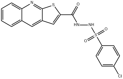 4-CHLORO-N'-(THIENO[2,3-B]QUINOLIN-2-YLCARBONYL)BENZENESULFONOHYDRAZIDE 结构式