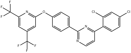 2-(4-([4,6-BIS(TRIFLUOROMETHYL)-2-PYRIDINYL]OXY)PHENYL)-4-(2,4-DICHLOROPHENYL)PYRIMIDINE 结构式