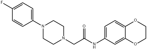 N-(2,3-Dihydro-1,4-benzodioxin-6-yl)-2-[4-(4-fluorophenyl)piperazino]acetamide 结构式
