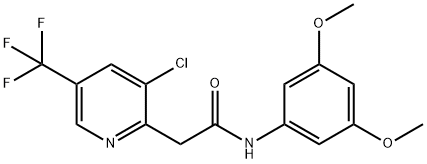 2-[3-CHLORO-5-(TRIFLUOROMETHYL)-2-PYRIDINYL]-N-(3,5-DIMETHOXYPHENYL)ACETAMIDE 结构式