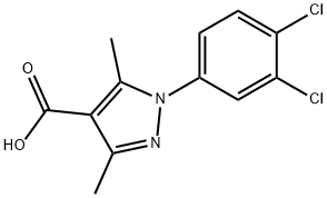 1-(3,4-DICHLOROPHENYL)-3,5-DIMETHYL-1H-PYRAZOLE-4-CARBOXYLIC ACID 结构式