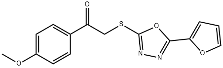 2-([5-(2-FURYL)-1,3,4-OXADIAZOL-2-YL]SULFANYL)-1-(4-METHOXYPHENYL)-1-ETHANONE 结构式