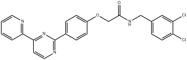 N-(3,4-DICHLOROBENZYL)-2-(4-[4-(2-PYRIDINYL)-2-PYRIMIDINYL]PHENOXY)ACETAMIDE 结构式